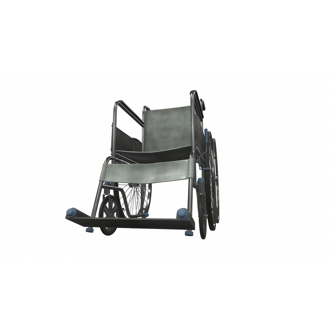 Wheelchair 3D Model – PBR Textured Medical Asset, FBX, OBJ - View 3