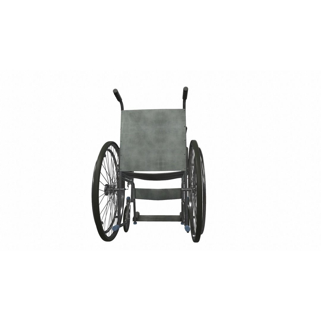 Wheelchair 3D Model – PBR Textured Medical Asset, FBX, OBJ - View 5