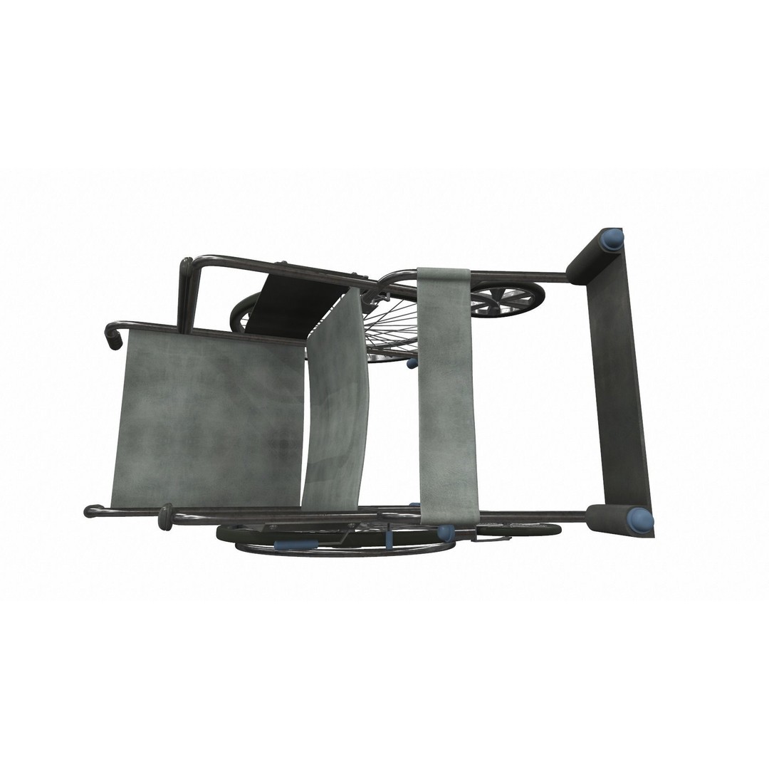 Wheelchair 3D Model – PBR Textured Medical Asset, FBX, OBJ - View 7