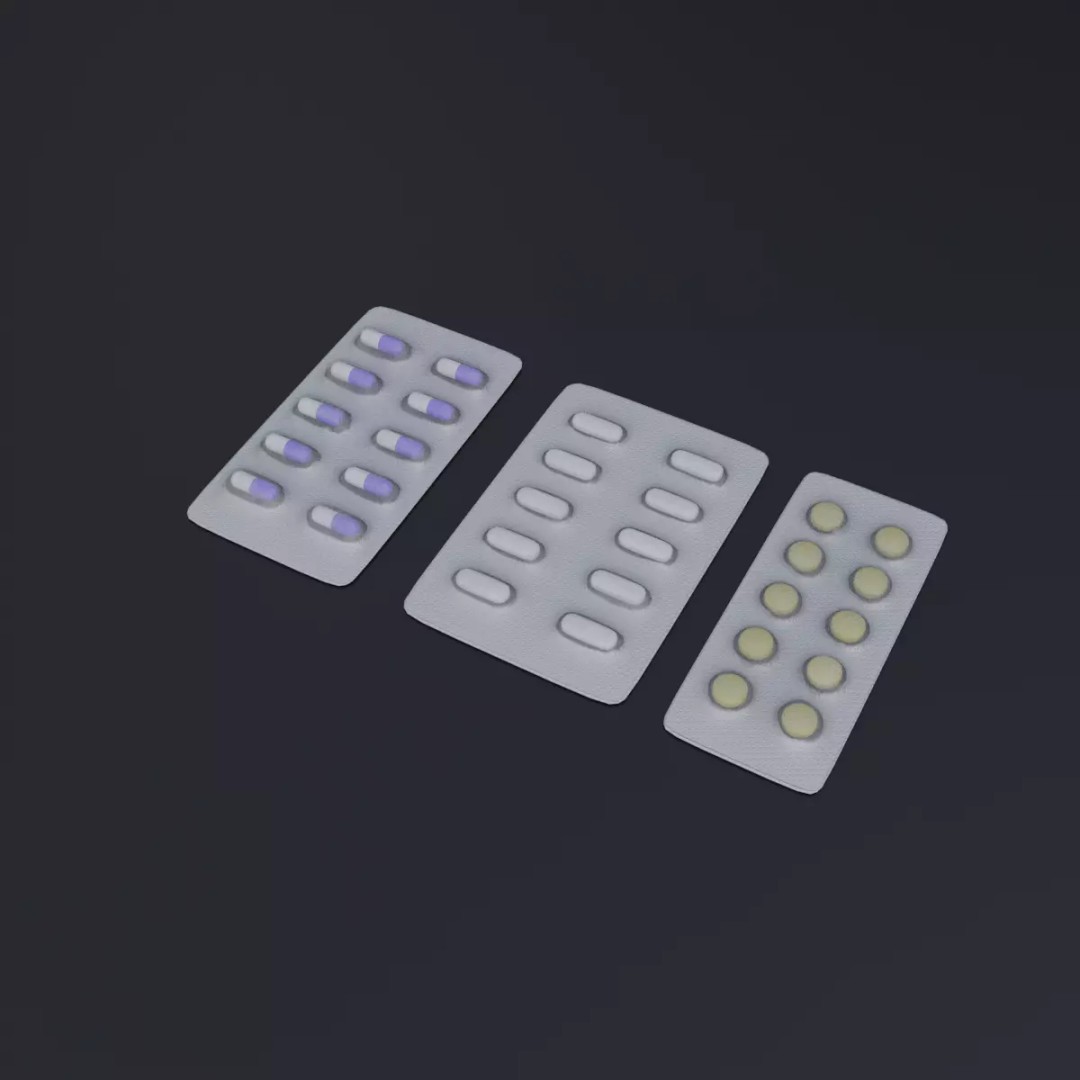 Medicine Pill 3D Model – Low Poly PBR Asset for Healthcare - View 2