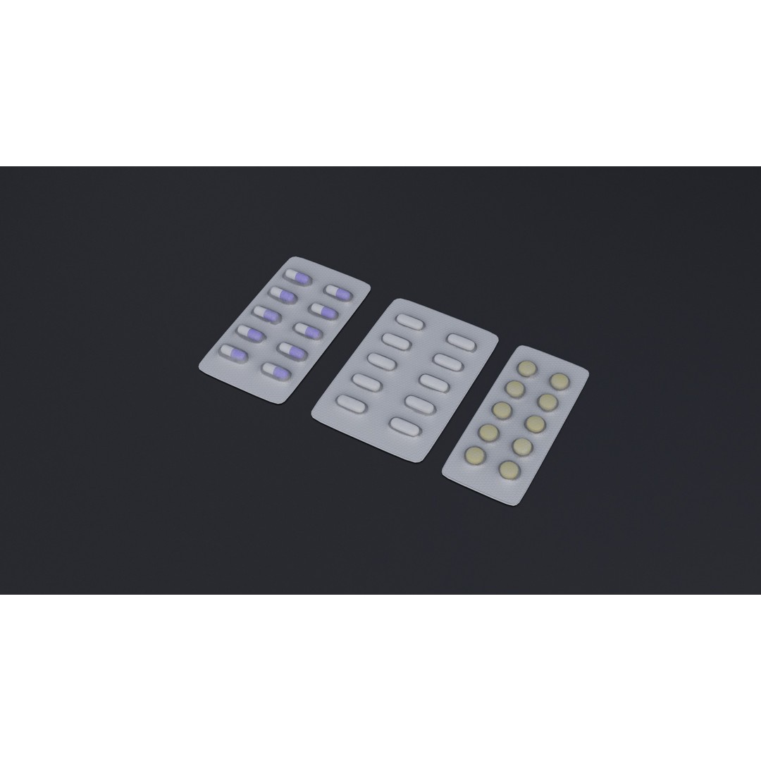 Medicine Pill 3D Model – Low Poly PBR Asset for Healthcare - View 3
