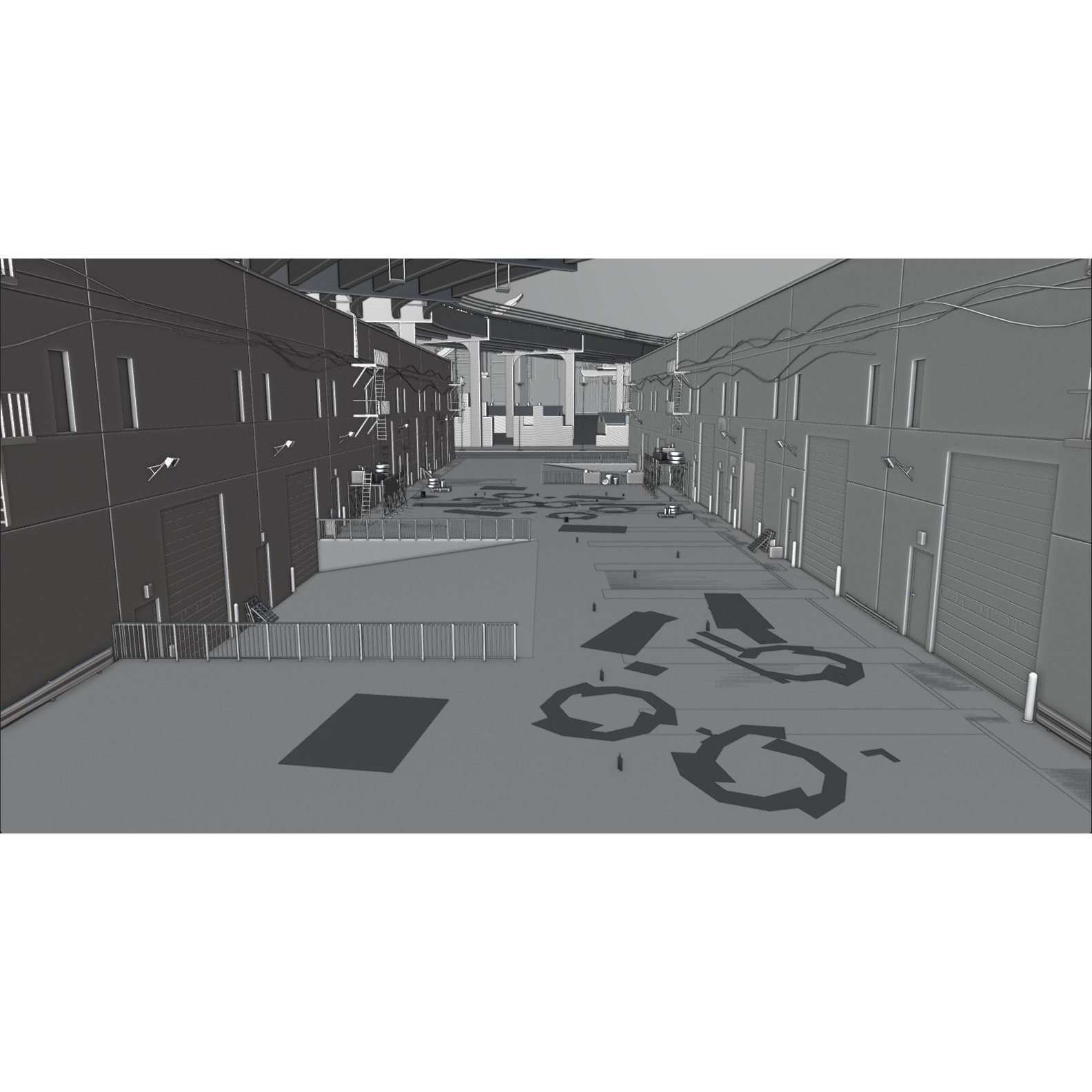 Garage Alleyway - Low-Poly Game-Ready 3D Model