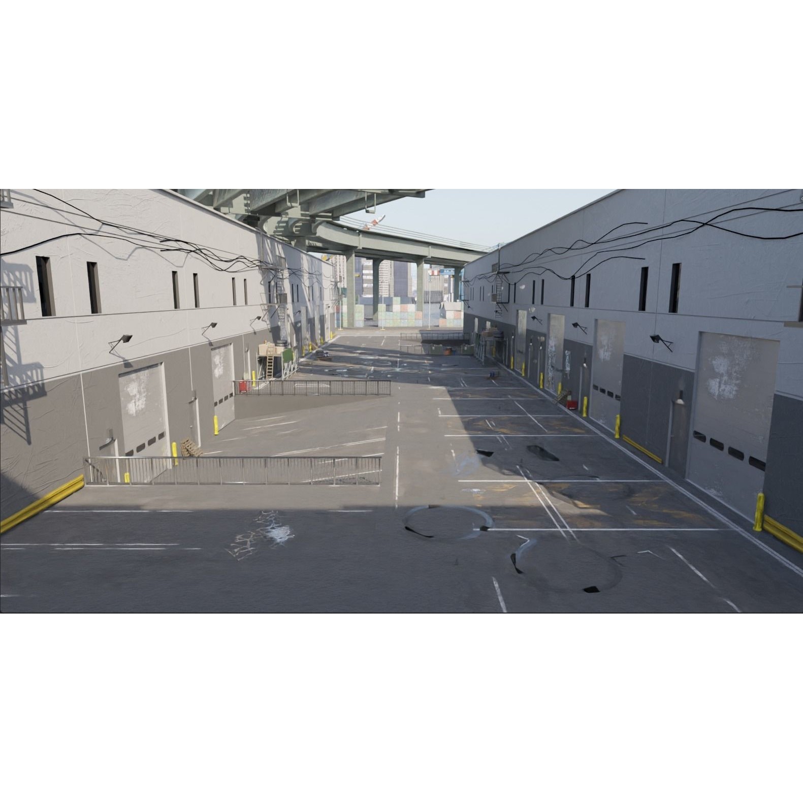 Garage Alleyway - Low-Poly Game-Ready 3D Model - View 10