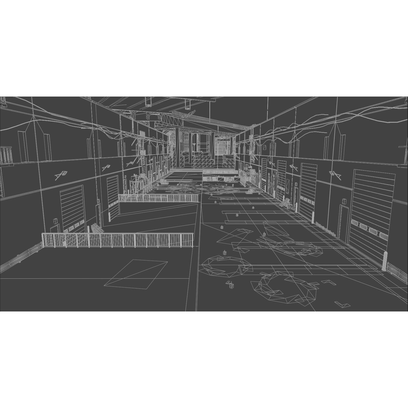 Garage Alleyway - Low-Poly Game-Ready 3D Model - View 11