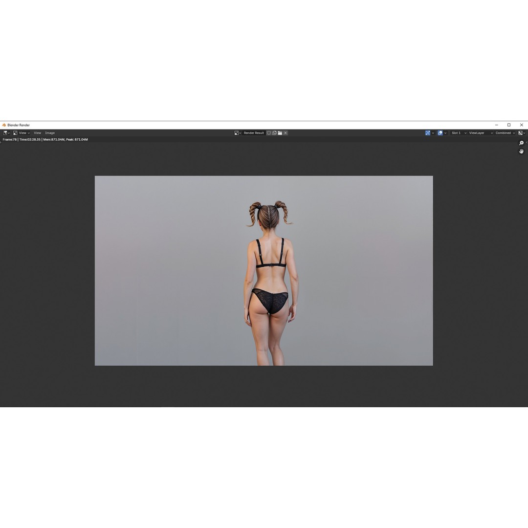 Lolita 3D Model – Low Poly Female Character, Rigged & PBR - View 6