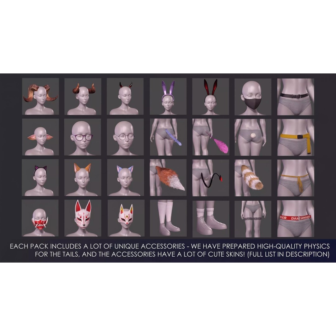 Casual Wear Girls 3D Model – Realistic Stylized Character Pack, FBX - View 15