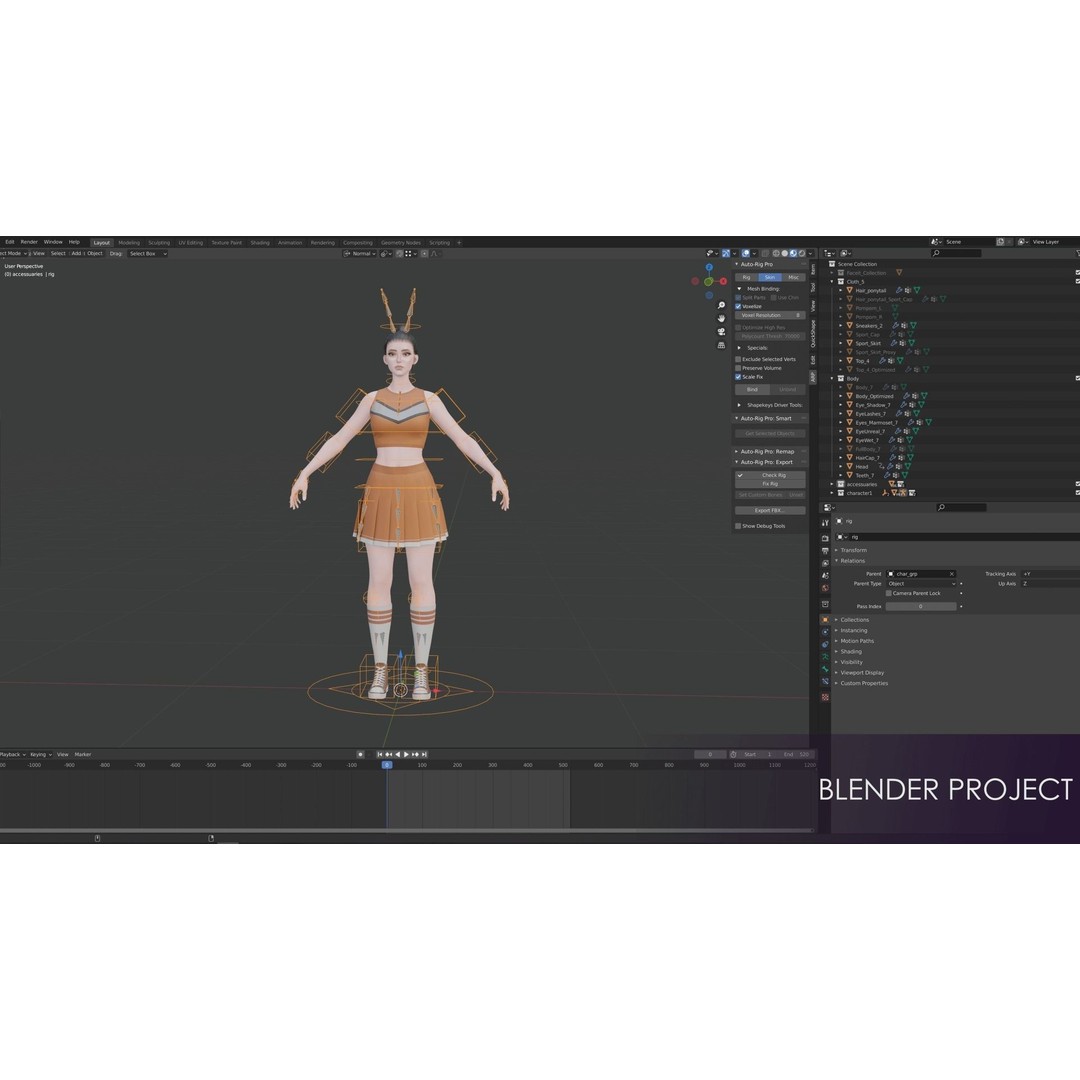 Casual Wear Girls 3D Model – Realistic Stylized Character Pack, FBX - View 26