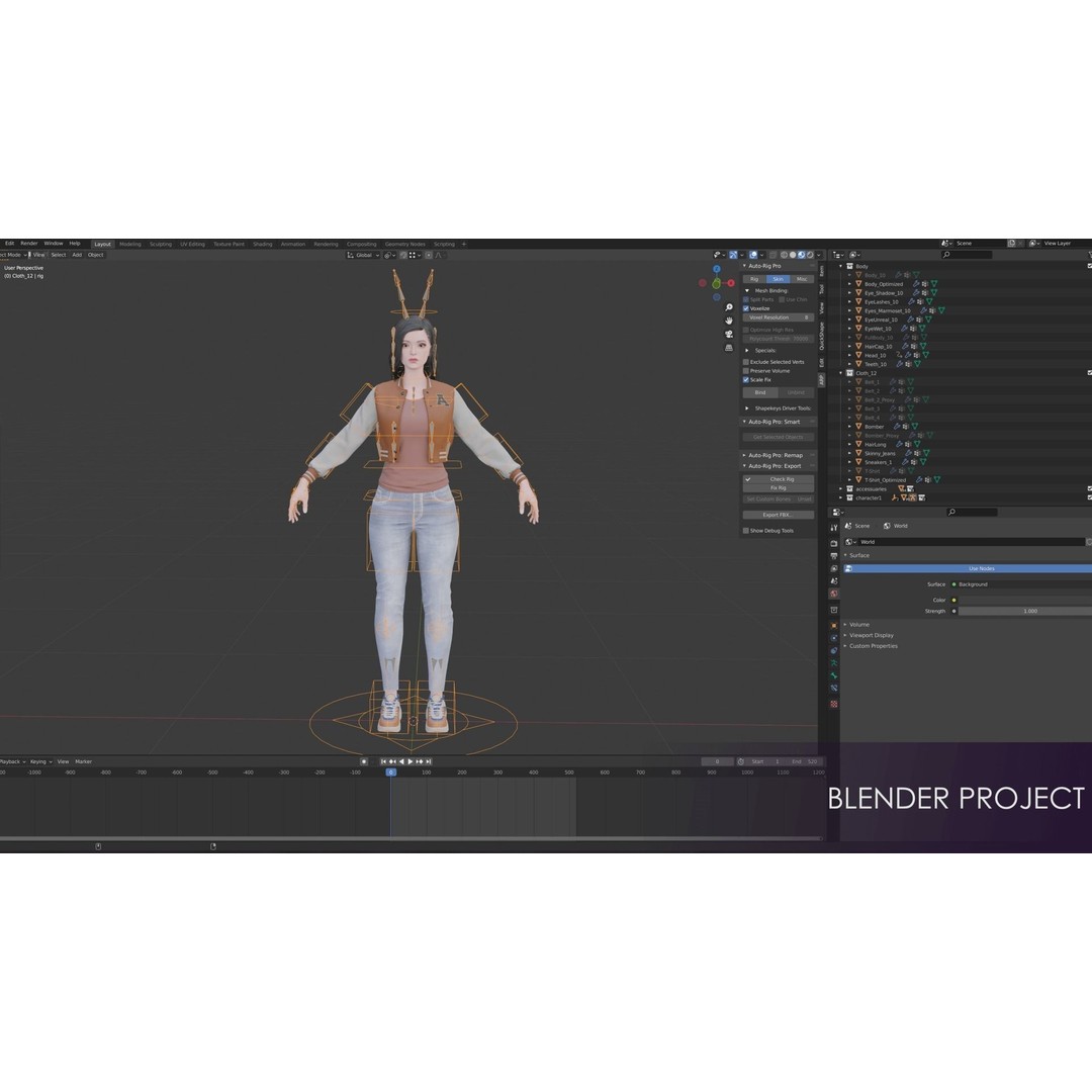 Casual Wear Girls 3D Model – Realistic Stylized Character Pack, FBX - View 27