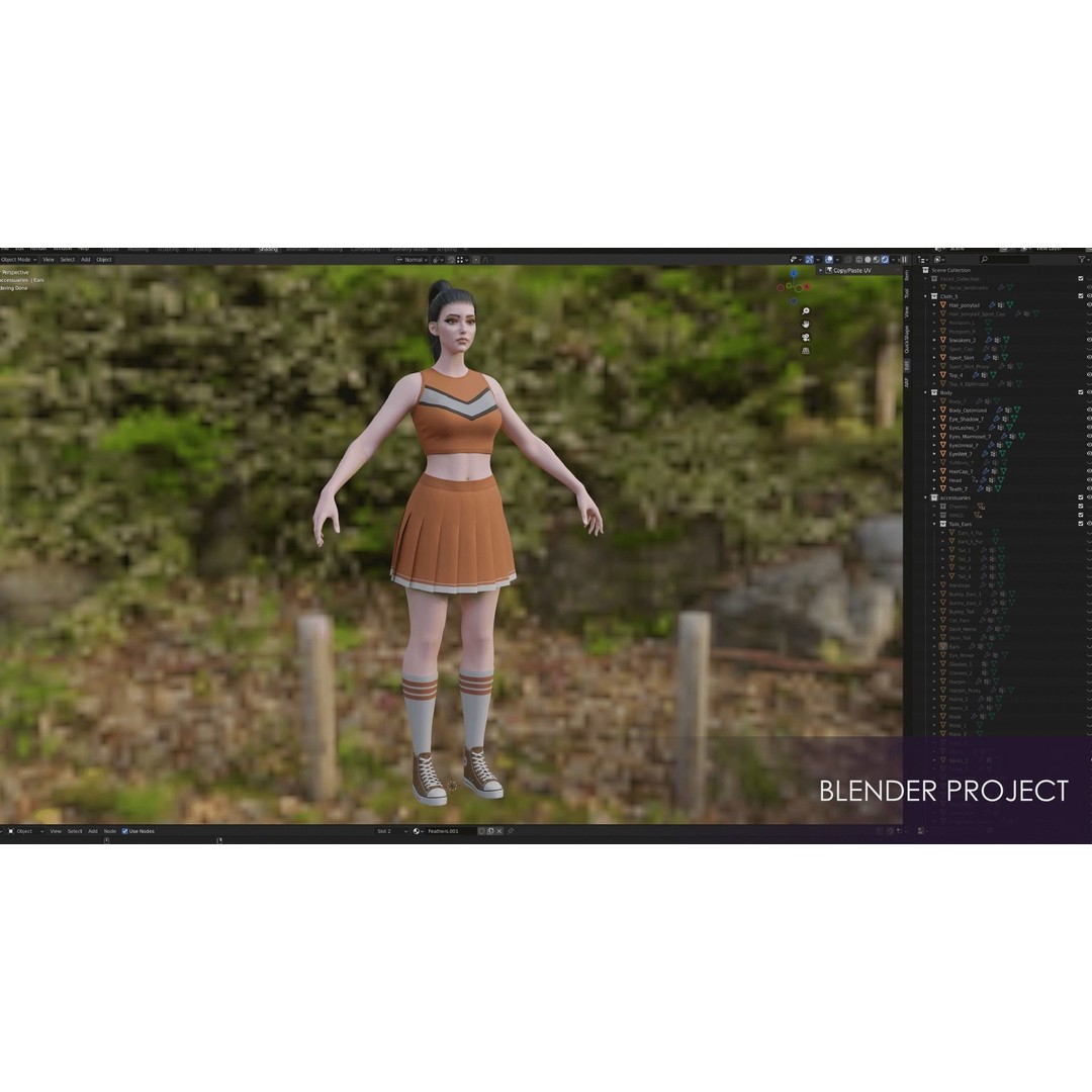 Casual Wear Girls 3D Model – Realistic Stylized Character Pack, FBX - View 28