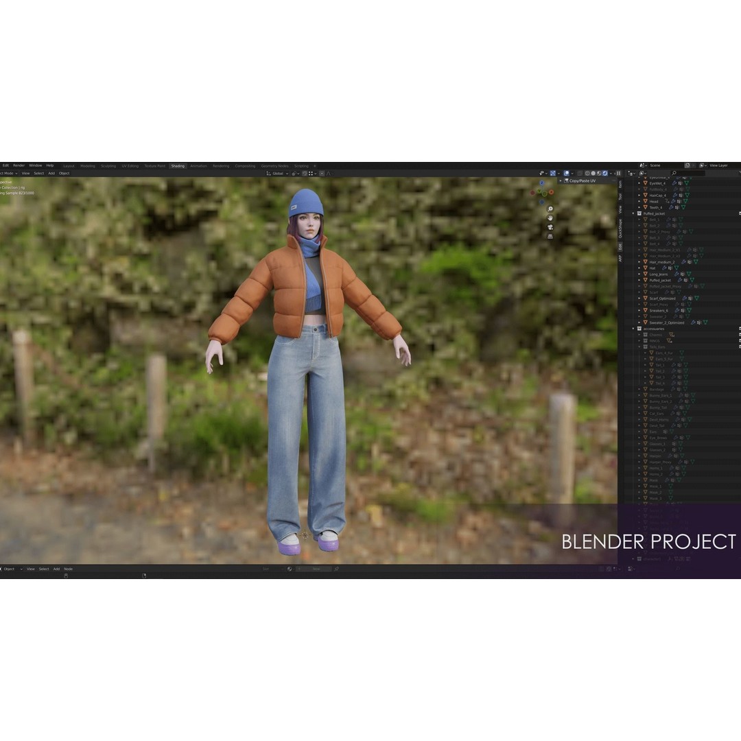 Casual Wear Girls 3D Model – Realistic Stylized Character Pack, FBX - View 30