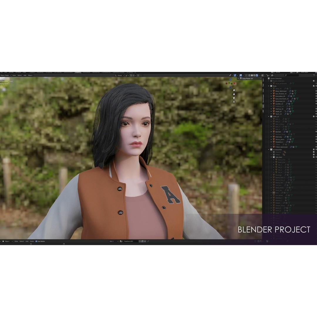 Casual Wear Girls 3D Model – Realistic Stylized Character Pack, FBX - View 33