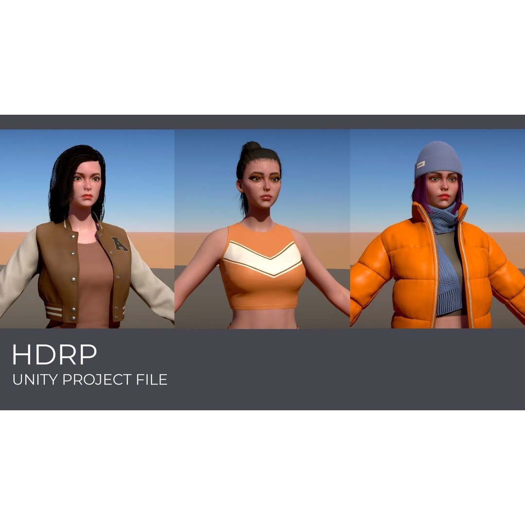 Casual Wear Girls 3D Model – Realistic Stylized Character Pack, FBX - View 34