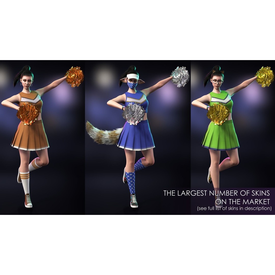 Casual Wear Girls 3D Model – Realistic Stylized Character Pack, FBX - View 7