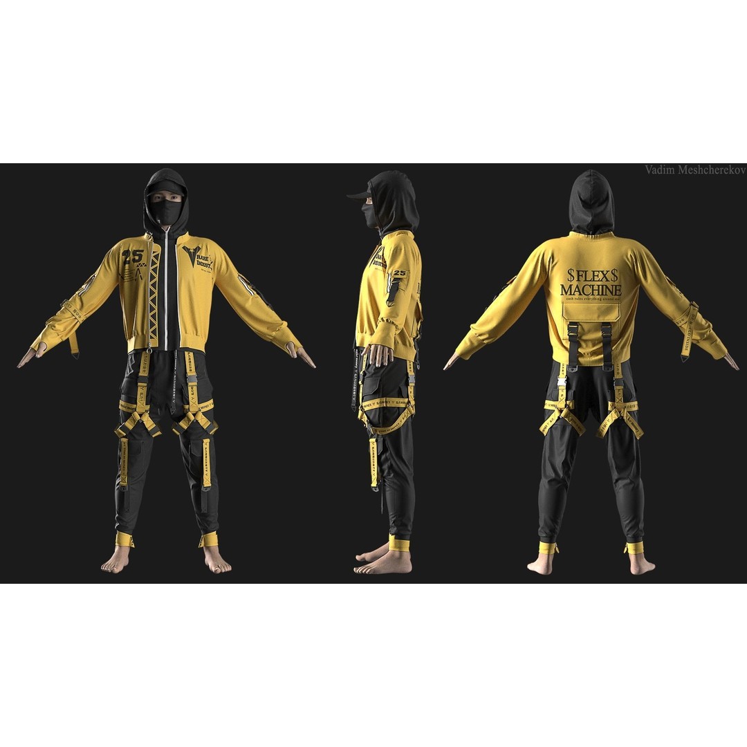 Male Streetwear 3D Model – High Poly Outfit for DAZ Studio - View 4