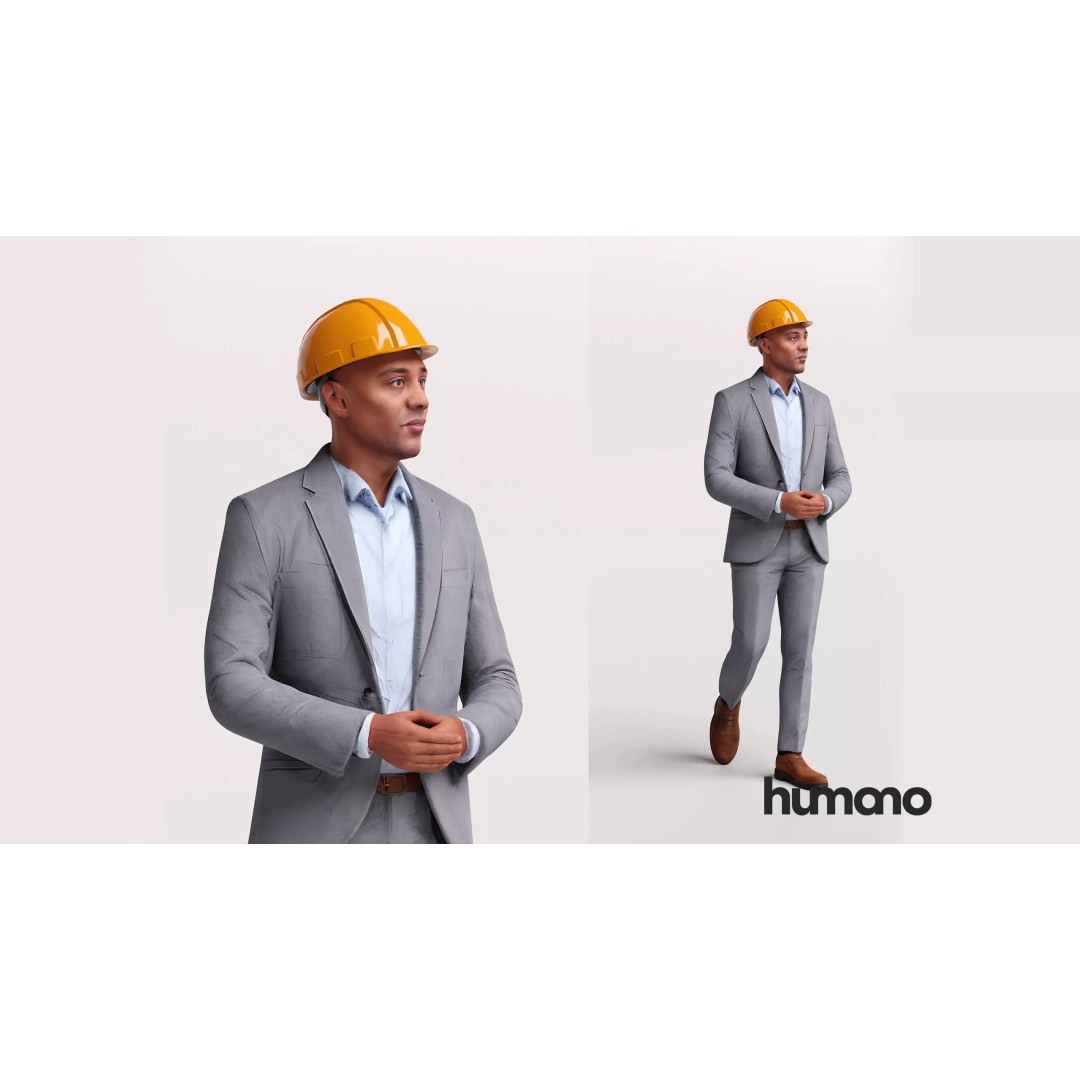 Humano Workwear Man 3D Model – Construction Worker PBR Textures, FBX - View 2