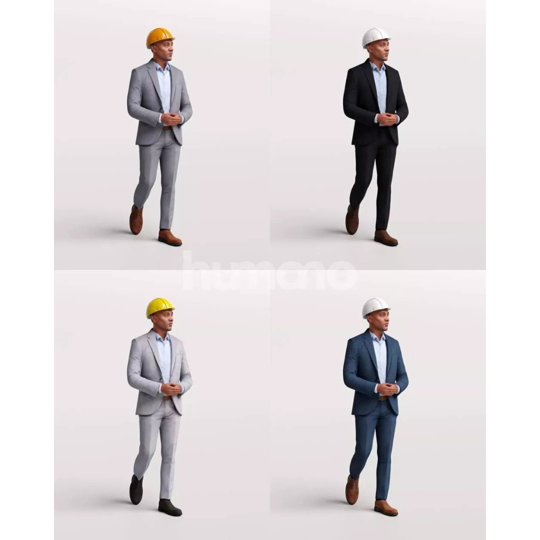 Humano Workwear Man 3D Model – Construction Worker PBR Textures, FBX - View 5