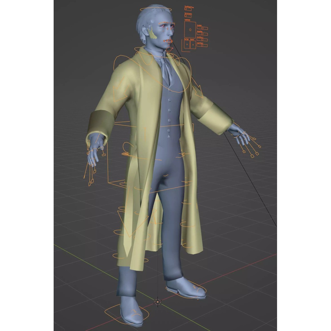 Sherlock Holmes 3D Model – Victorian Gentleman, Rigged, FBX, PBR - View 29