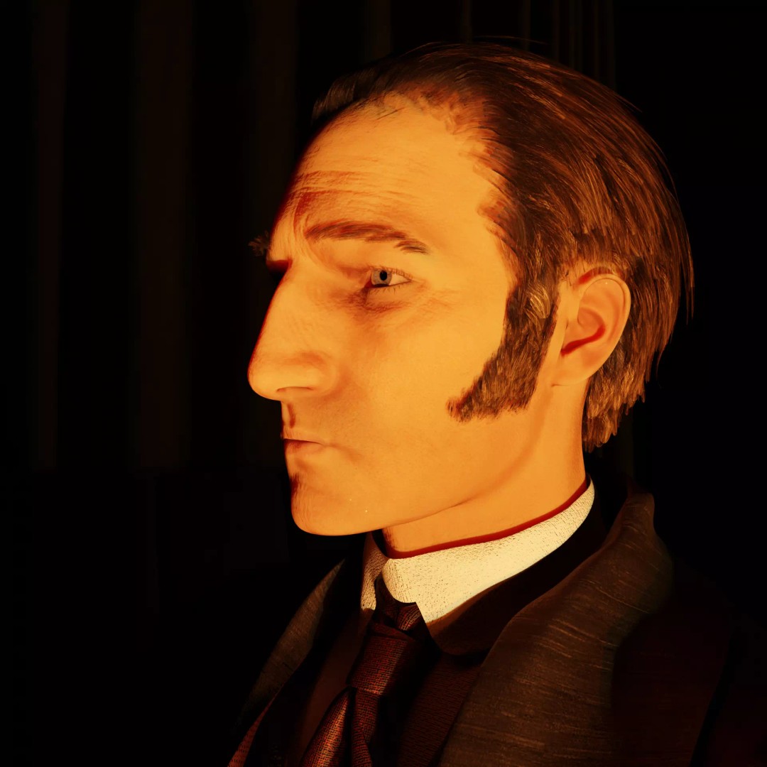 Sherlock Holmes 3D Model – Victorian Gentleman, Rigged, FBX, PBR - View 8