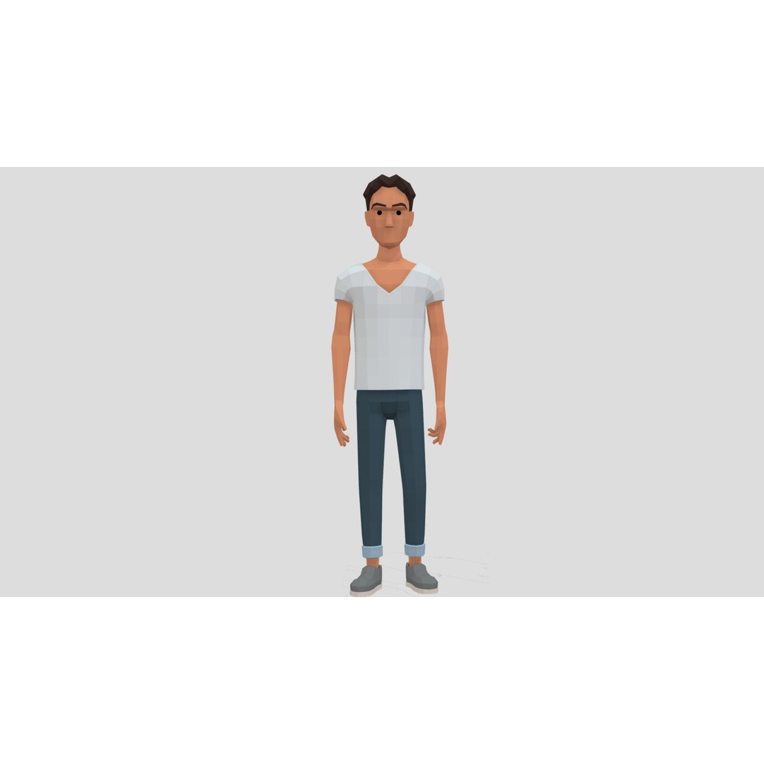 Low Poly Character 3D Model – Rigged Game Asset with Animations, FBX