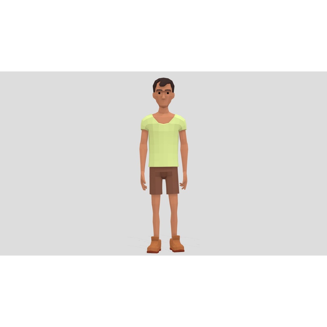 Low Poly Character 3D Model – Rigged Game Asset with Animations, FBX - View 13