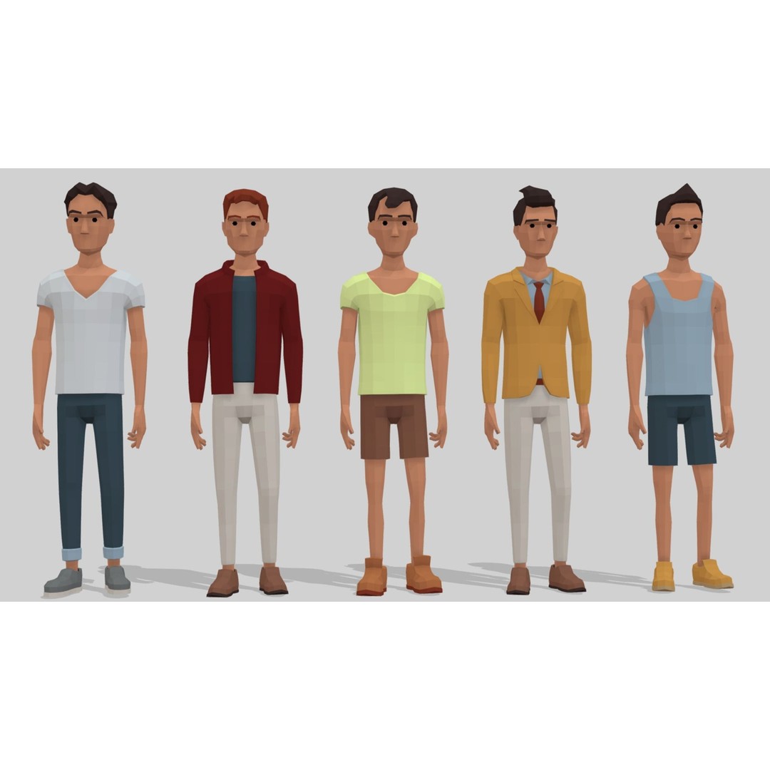 Low Poly Character 3D Model – Rigged Game Asset with Animations, FBX - View 4