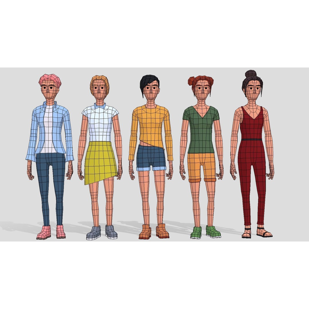 Low Poly Character 3D Model – Rigged Game Asset with Animations, FBX - View 5