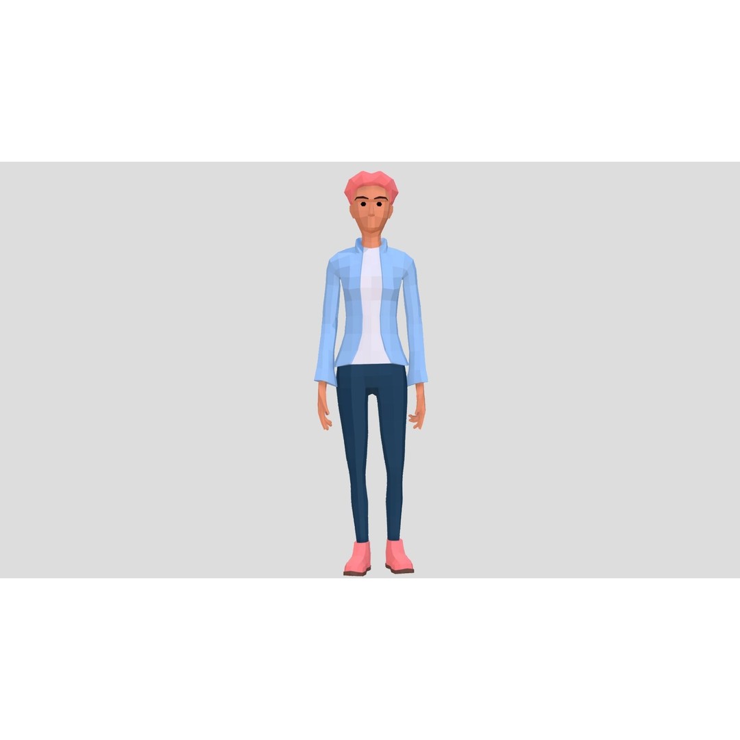 Low Poly Character 3D Model – Rigged Game Asset with Animations, FBX - View 9