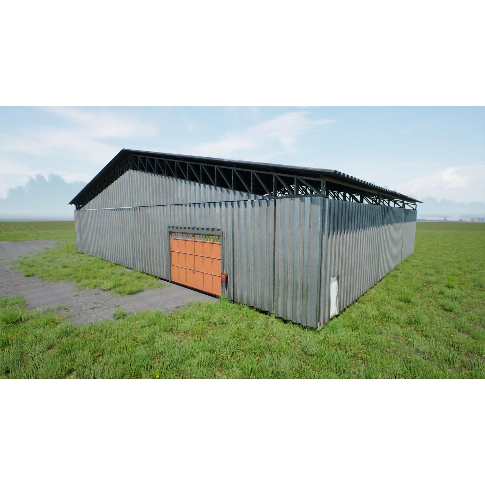 Modular Hangar - Low-Poly Game-Ready 3D Model - View 10