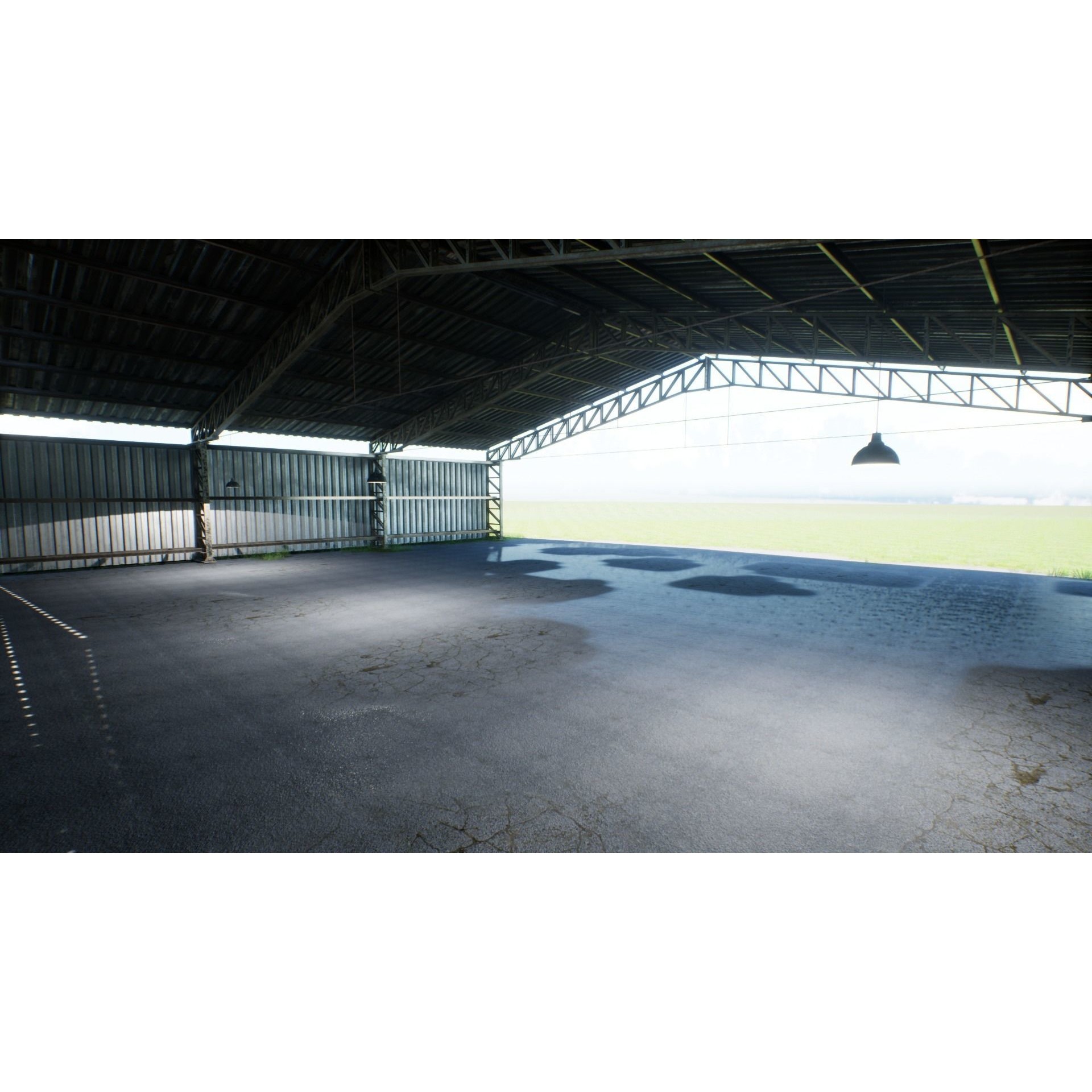 Modular Hangar - Low-Poly Game-Ready 3D Model - View 11