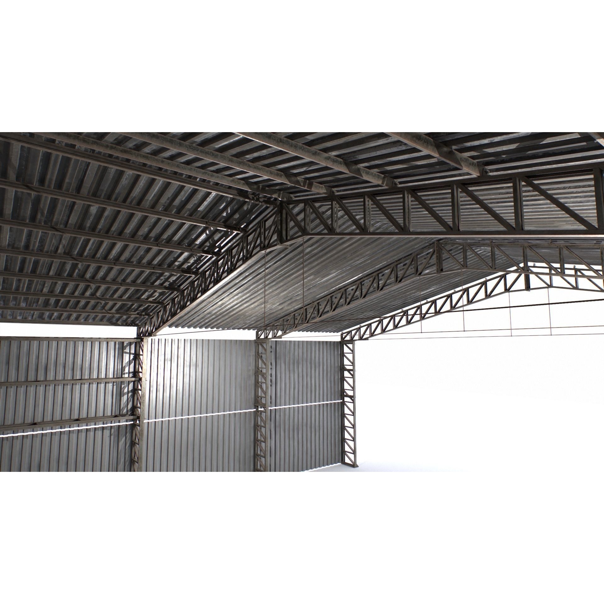 Modular Hangar - Low-Poly Game-Ready 3D Model - View 17