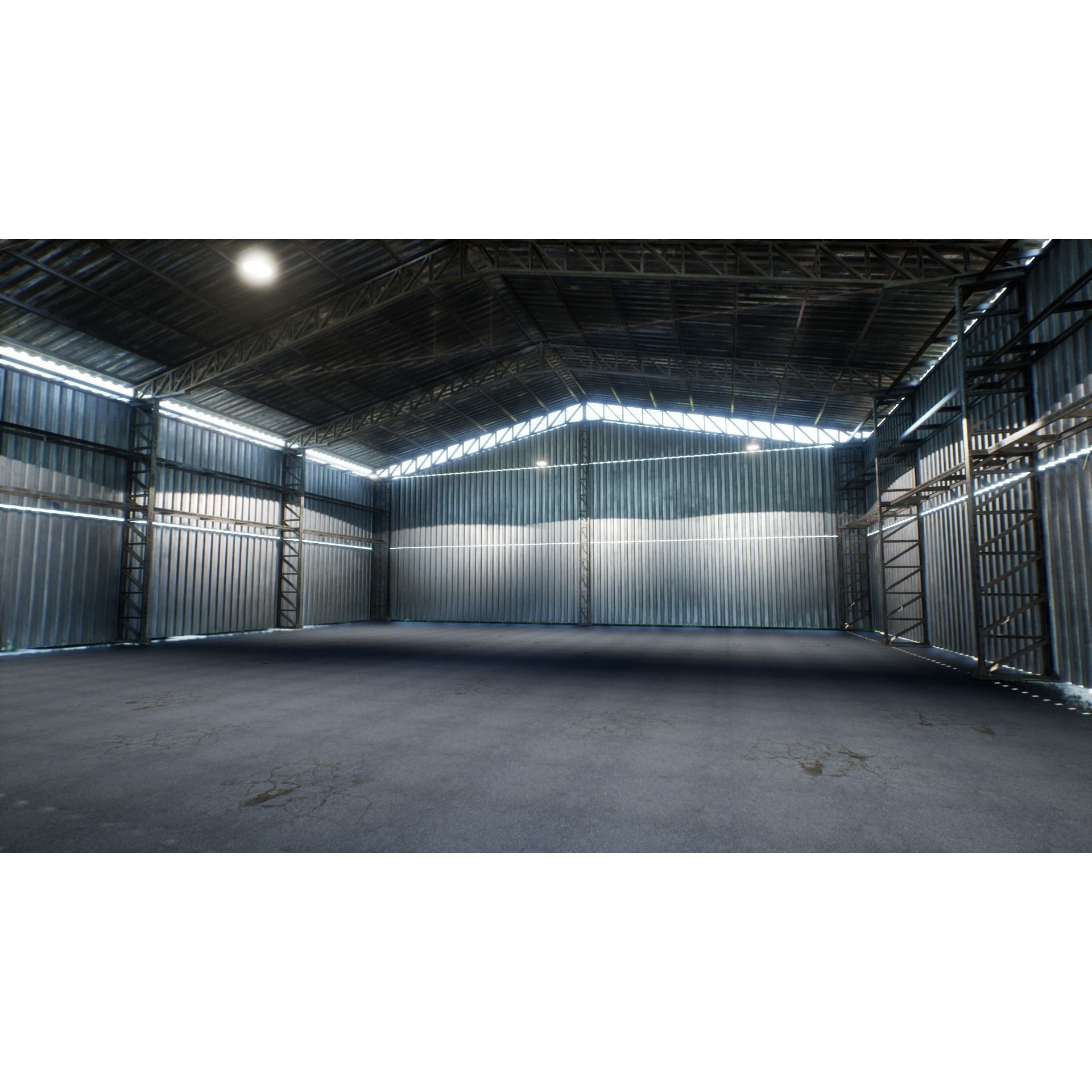 Modular Hangar - Low-Poly Game-Ready 3D Model - View 5