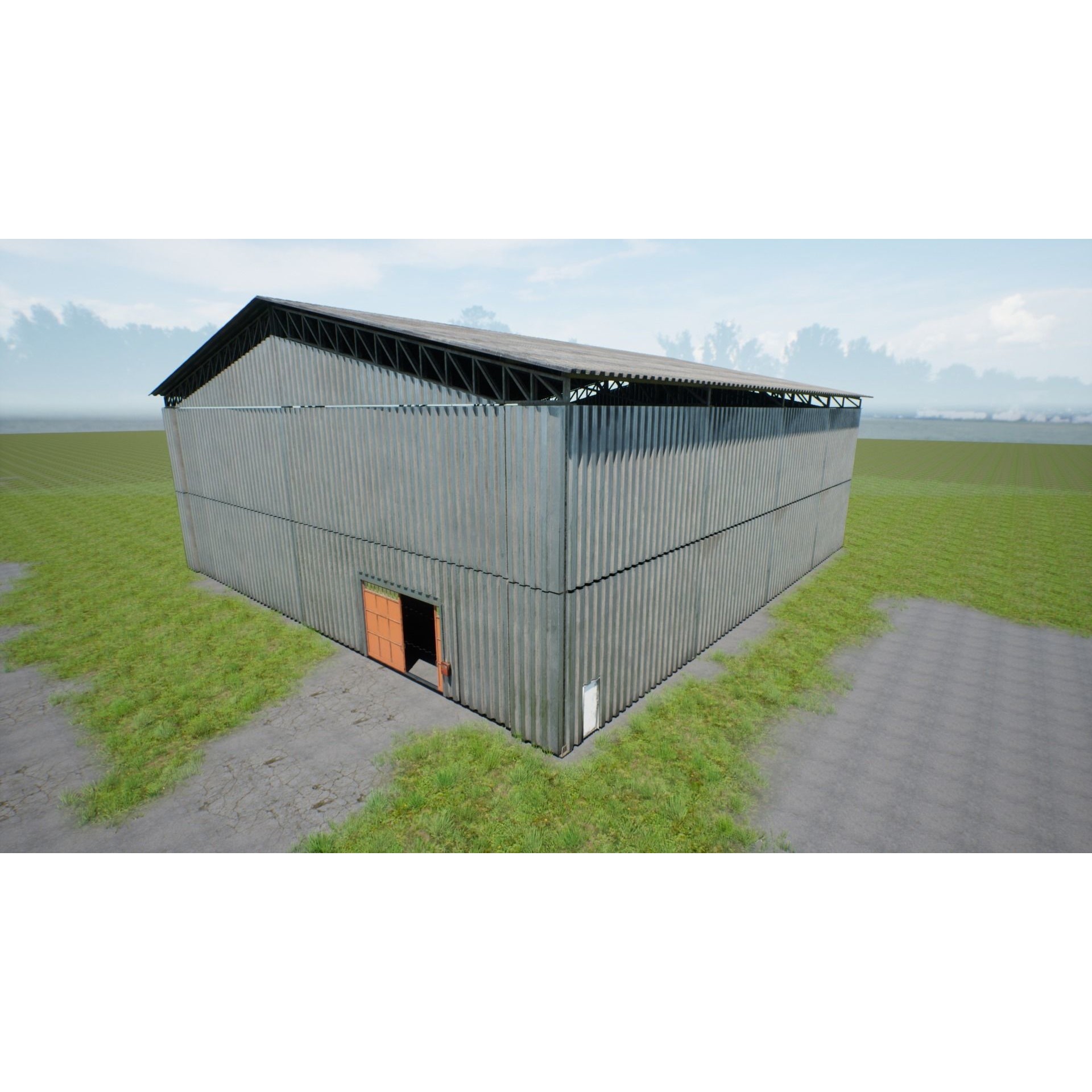 Modular Hangar - Low-Poly Game-Ready 3D Model - View 9