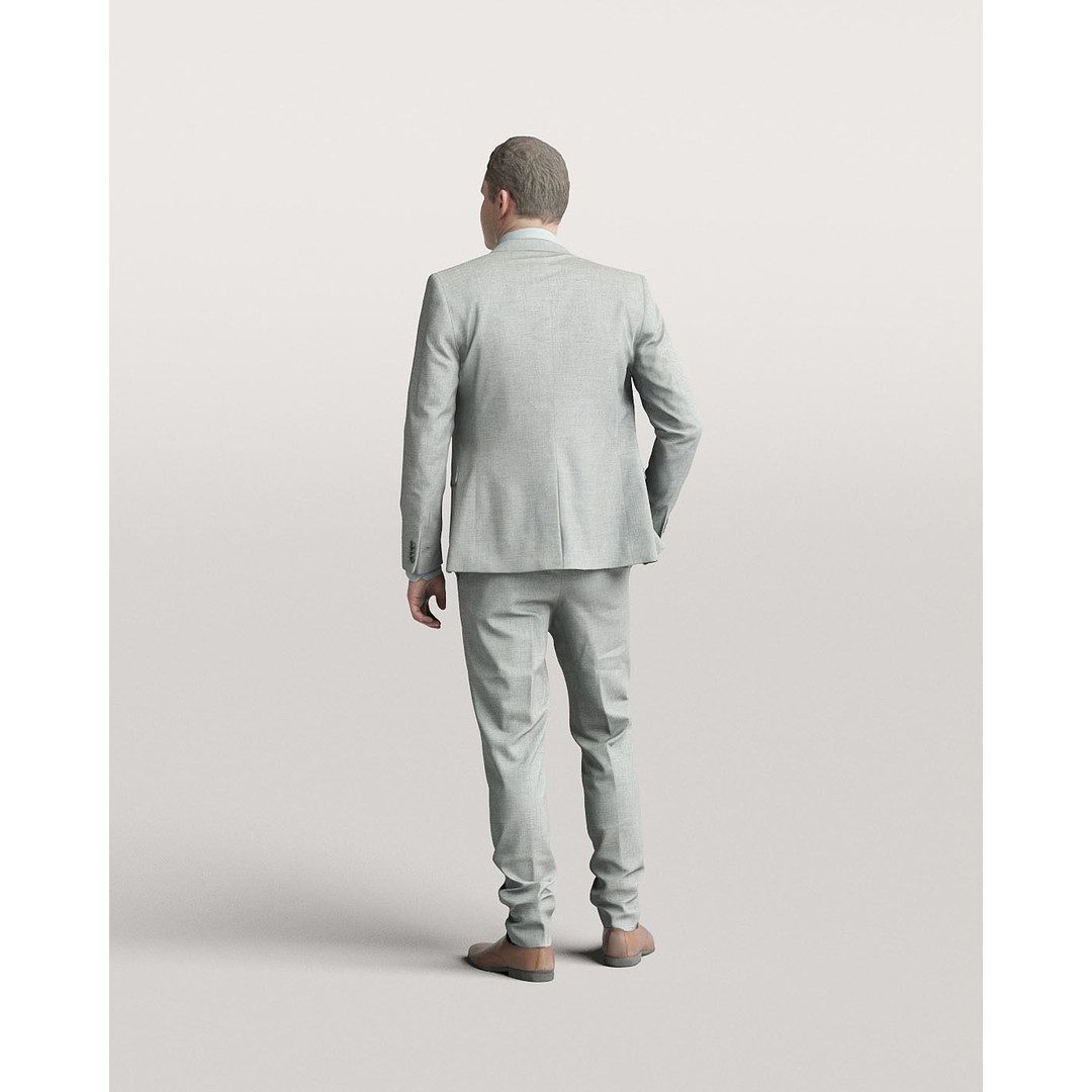 Humano Businessman 3D Model – Elegant Standing Character, FBX, PBR - View 4