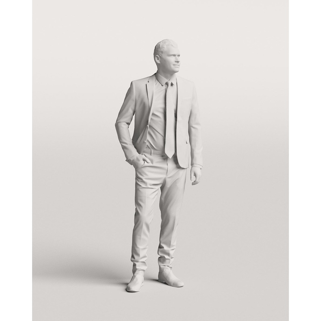 Humano Businessman 3D Model – Elegant Standing Character, FBX, PBR - View 5