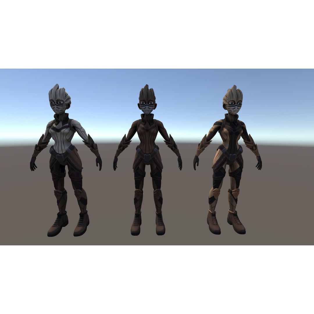Stylized Female Forest Spirit 3D Model – Low Poly Game Asset, FBX - View 25