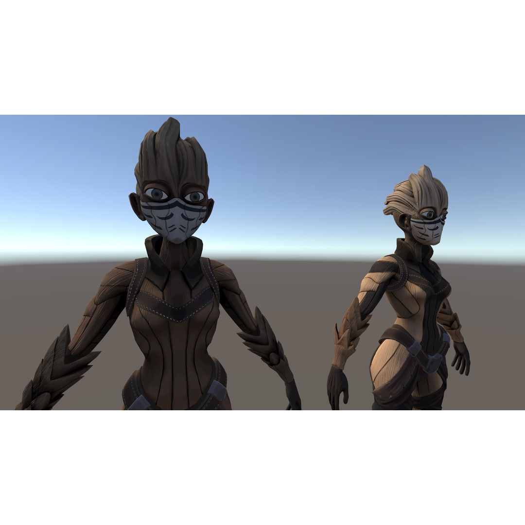 Stylized Female Forest Spirit 3D Model – Low Poly Game Asset, FBX - View 26