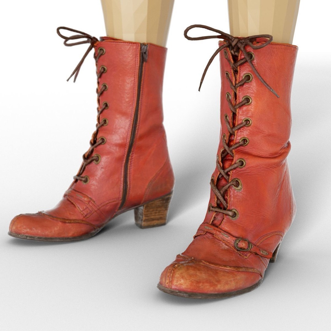 Women's Boots and Heels 3D Model – Low Poly Footwear Collection, OBJ - View 11