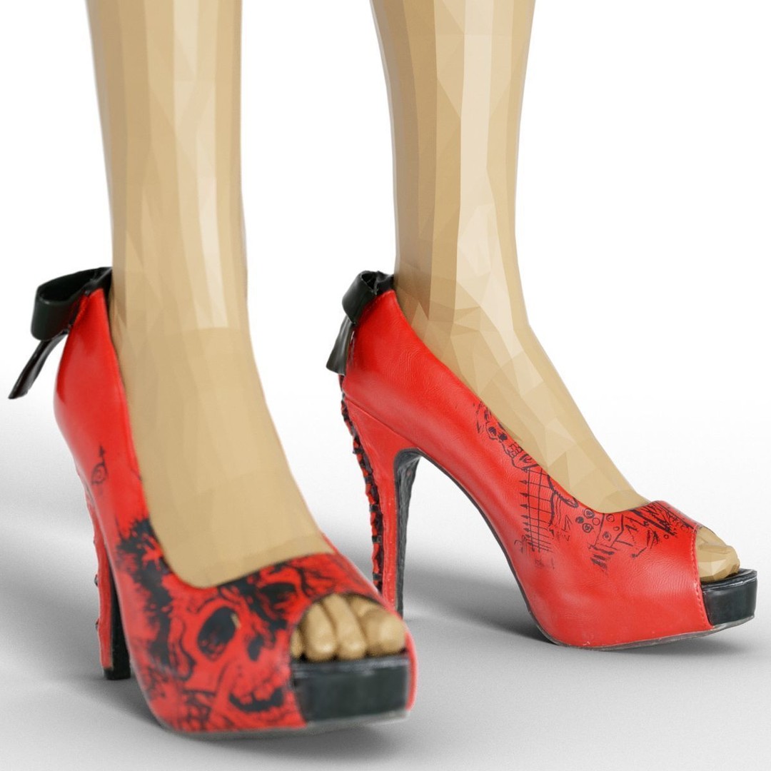 Women's Boots and Heels 3D Model – Low Poly Footwear Collection, OBJ - View 13