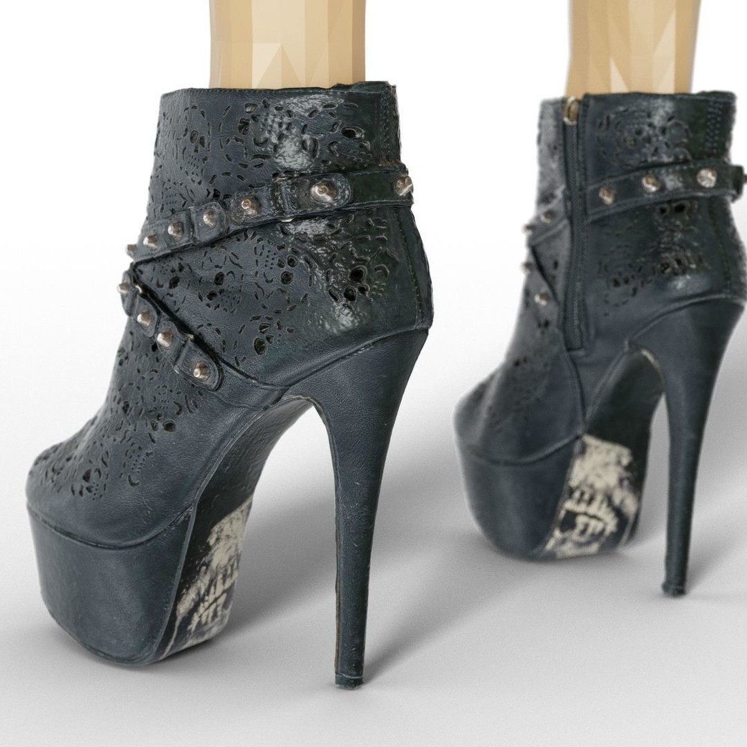 Women's Boots and Heels 3D Model – Low Poly Footwear Collection, OBJ - View 14