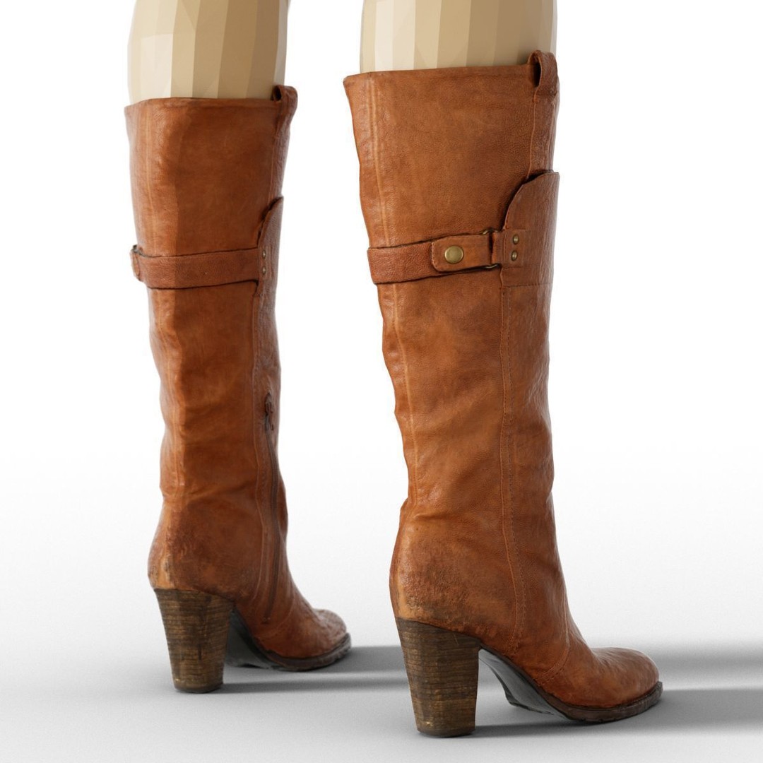 Women's Boots and Heels 3D Model – Low Poly Footwear Collection, OBJ - View 24