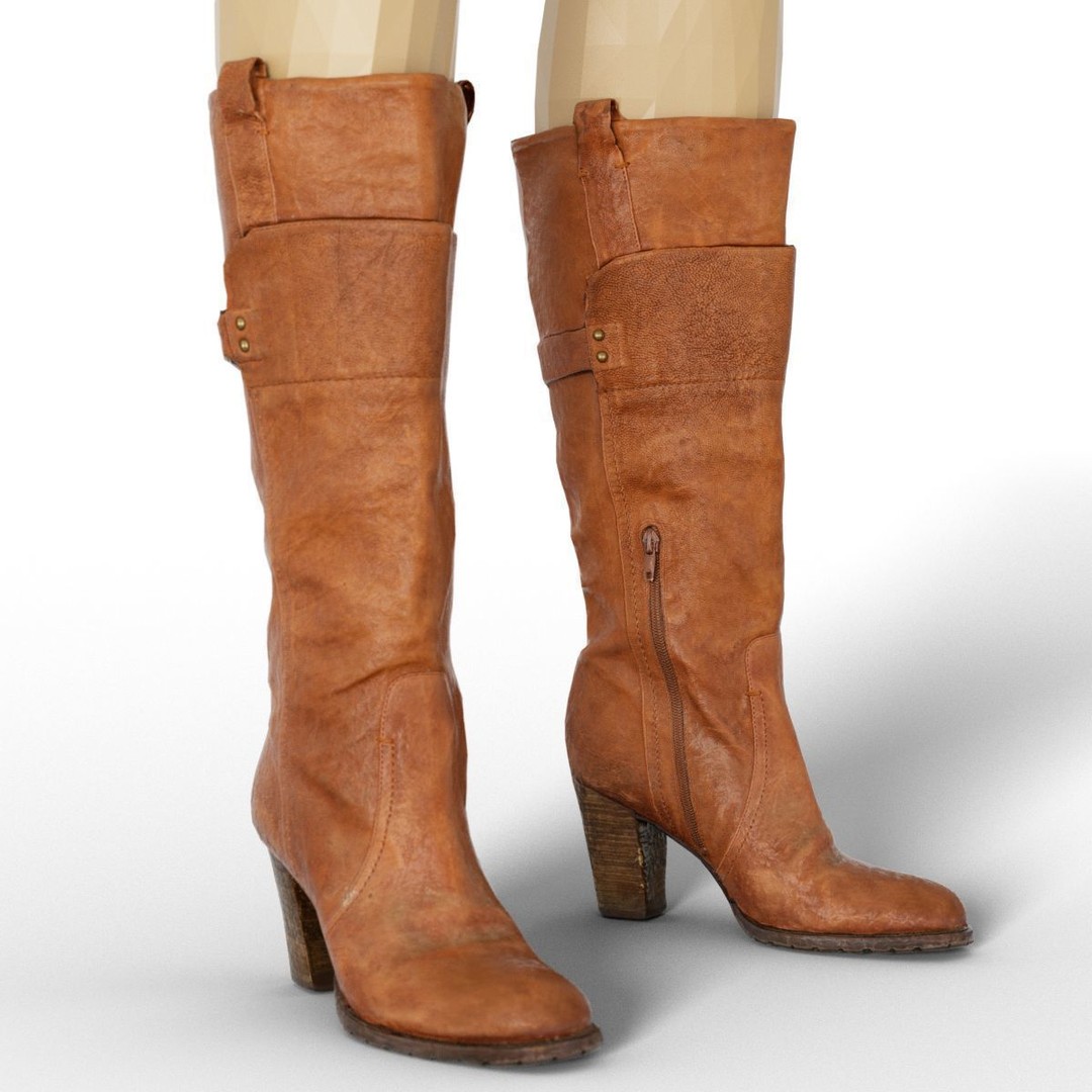 Women's Boots and Heels 3D Model – Low Poly Footwear Collection, OBJ - View 25