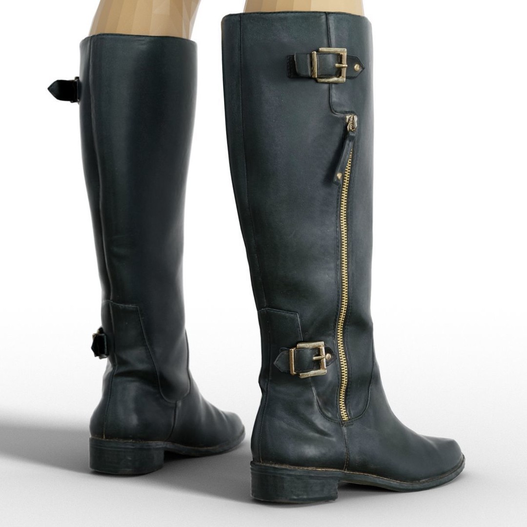 Women's Boots and Heels 3D Model – Low Poly Footwear Collection, OBJ - View 30