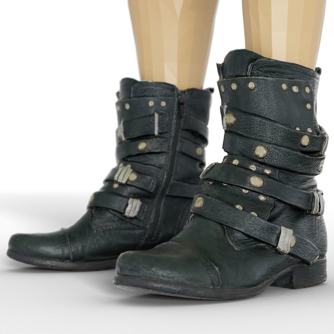 Women's Boots and Heels 3D Model – Low Poly Footwear Collection, OBJ - View 32