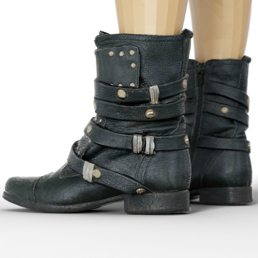 Women's Boots and Heels 3D Model – Low Poly Footwear Collection, OBJ - View 33