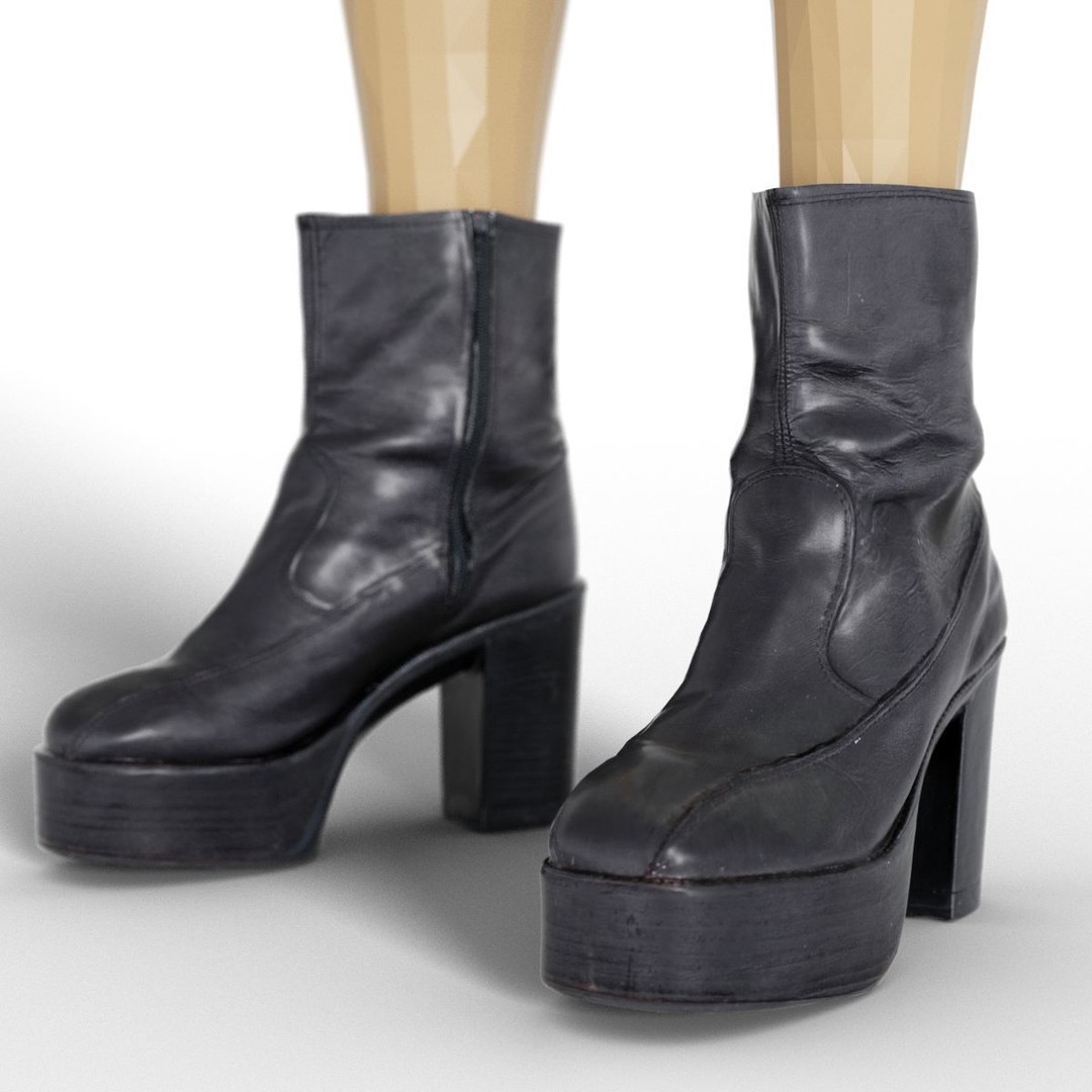 Women's Boots and Heels 3D Model – Low Poly Footwear Collection, OBJ - View 34