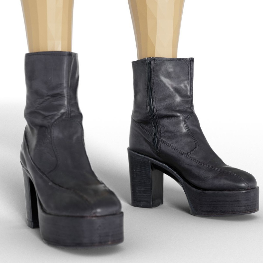 Women's Boots and Heels 3D Model – Low Poly Footwear Collection, OBJ - View 35