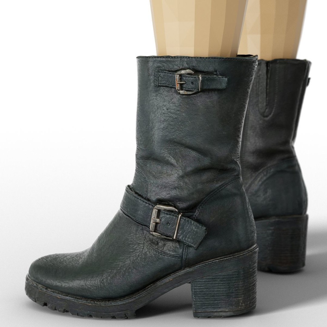Women's Boots and Heels 3D Model – Low Poly Footwear Collection, OBJ - View 36