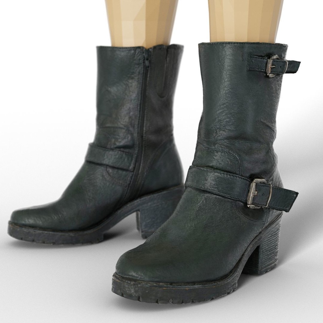Women's Boots and Heels 3D Model – Low Poly Footwear Collection, OBJ - View 37