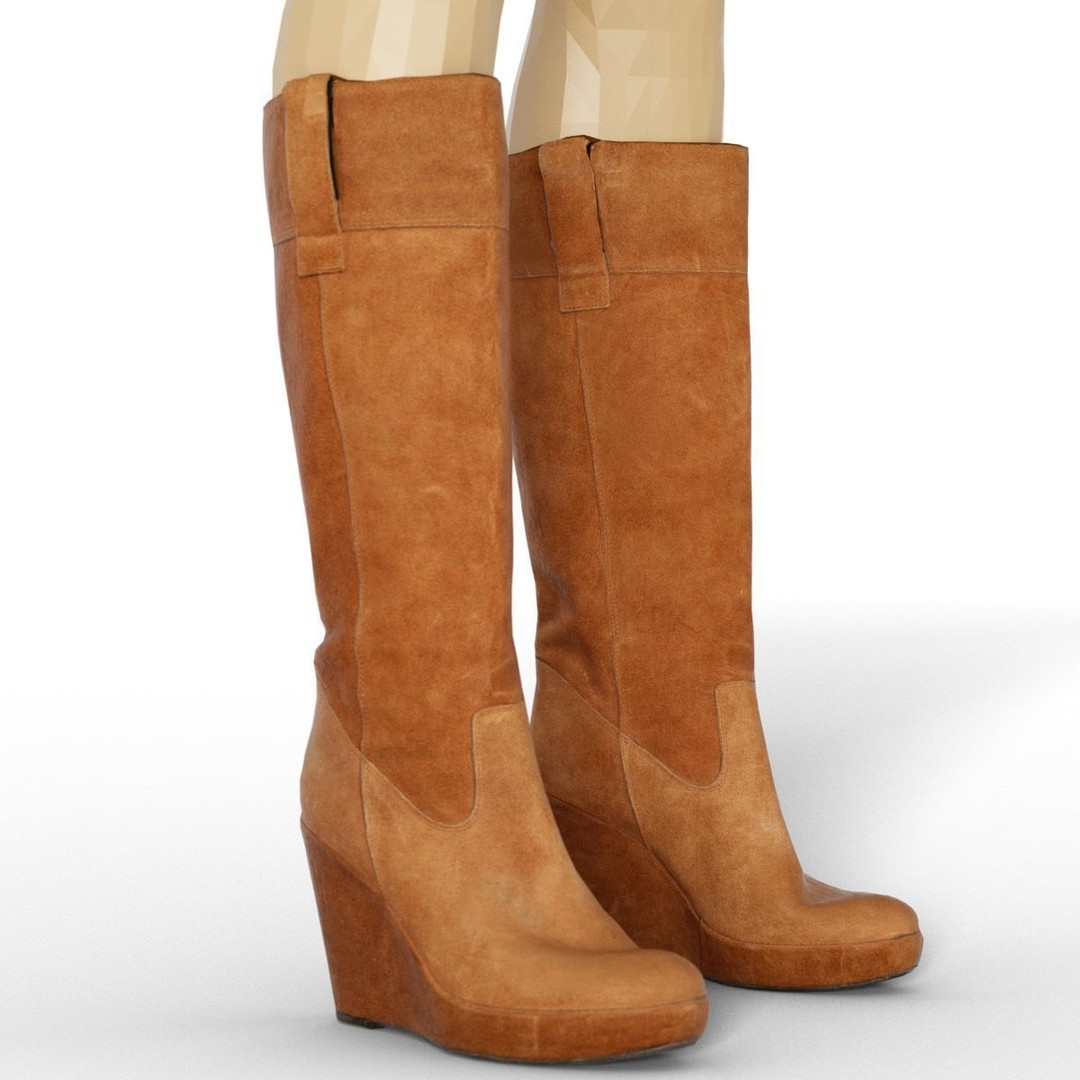 Women's Boots and Heels 3D Model – Low Poly Footwear Collection, OBJ - View 42