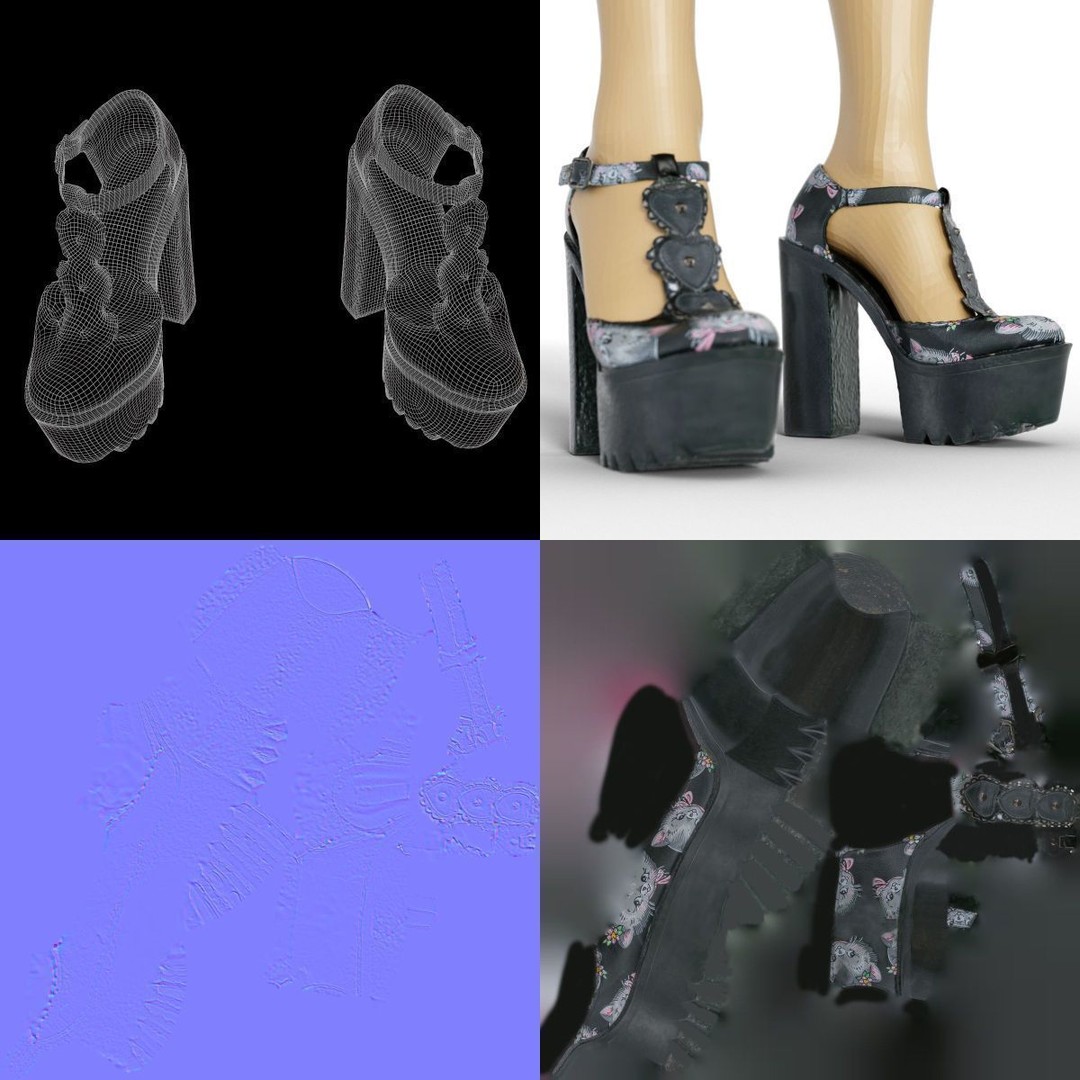 Women's Boots and Heels 3D Model – Low Poly Footwear Collection, OBJ - View 46
